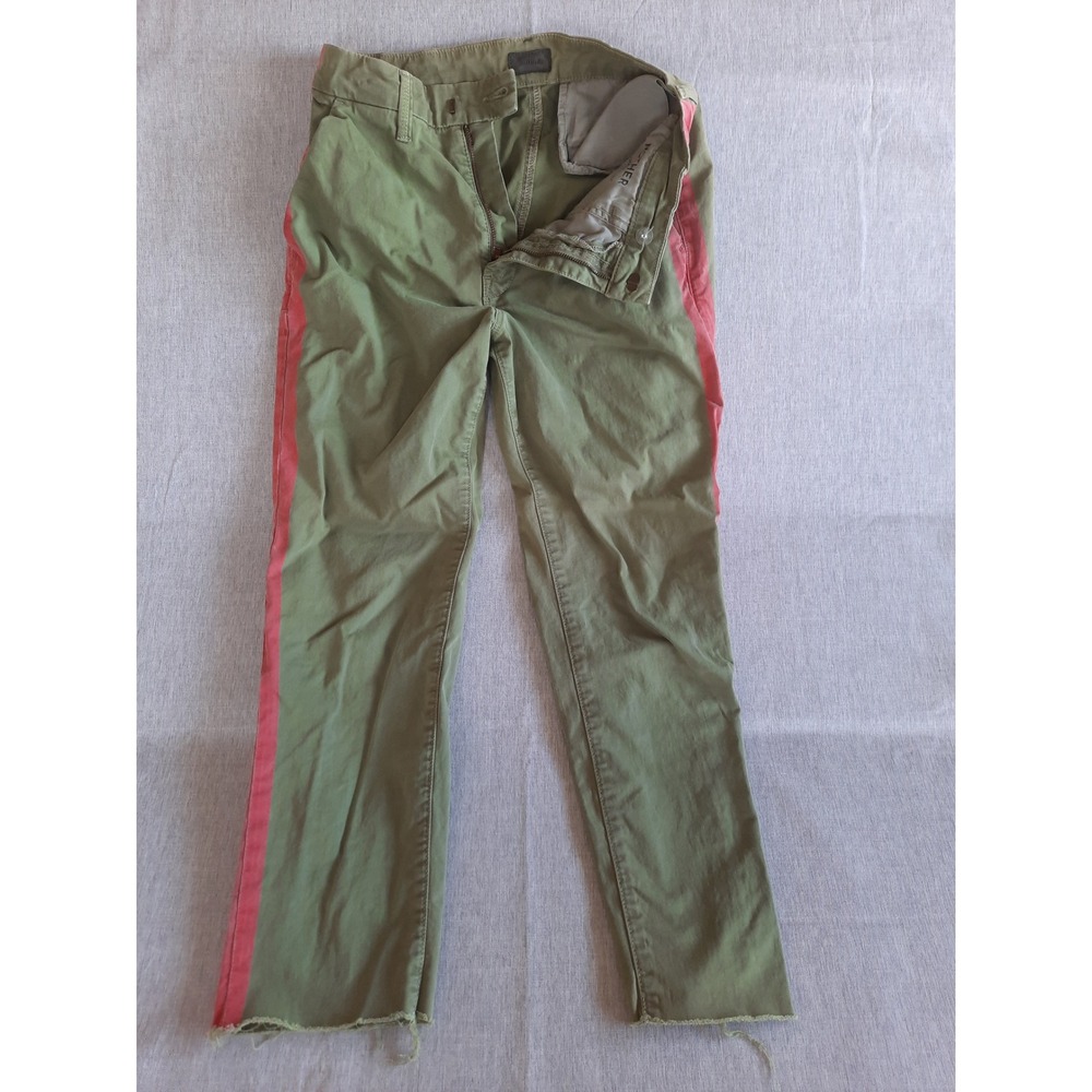 MOTHER FRAY Killing Time The Shaker Prep Pants Olive Green Women 25 Ankle Cropp